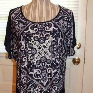 Roz & Ali dress top Navy